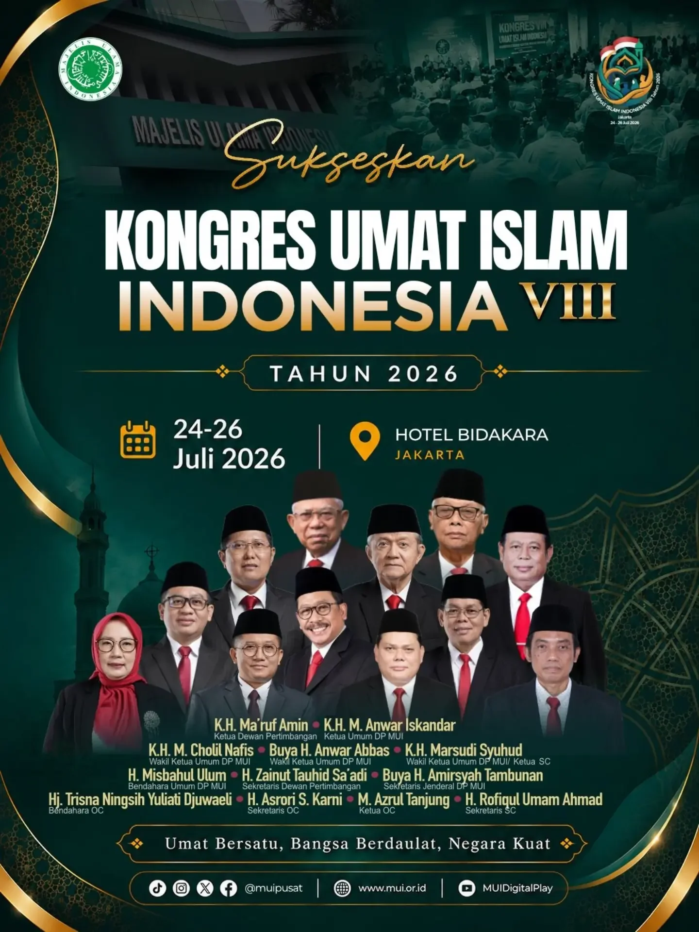 MUI Gelar Kongres Umat Islam Indonesia VIII, Bahas Isu Strategis Kebangsaan