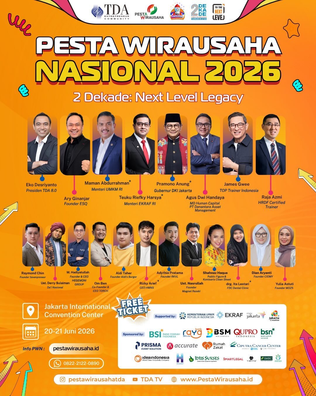 Pesta Wirausaha Nasional 2026 Segera Digelar, TDA Rayakan 2 Dekade Gerakan Pengusaha